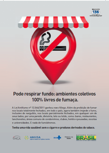 Símbolo proibido fumar. Pode respirar fundo: ambientes coletivos 100% livres de fumaça 