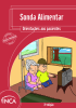 Capa com o layout vermelho e o seguinte título na parte superior: "Sonda alimentar. Orientações aos pacientes". Na parte inferior esquerda, a ilustração de uma idosa com um idoso assistindo televisão. A idosa está com uma sonda alimentar.